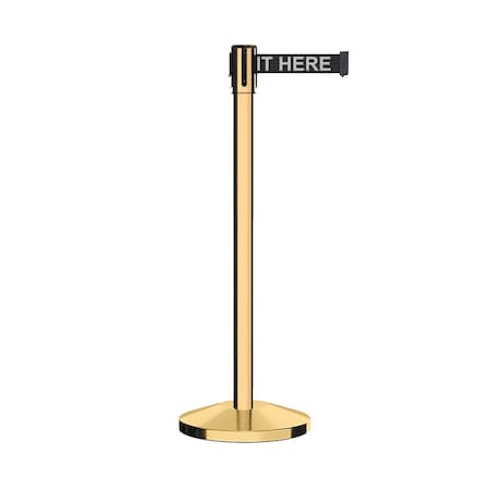 Retractable Belt Barrier Stanchion, 2 Pol.Brass Post  7.5'Wait..Belt